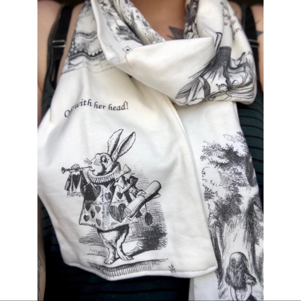 Alice in Wonderland Illustrated Scarf